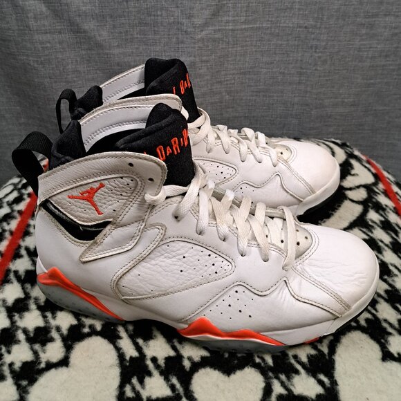 %Size 8 Nike Air Jordan 7 Retro White Infrared Men\'s Sneakers AJ4 main image 8